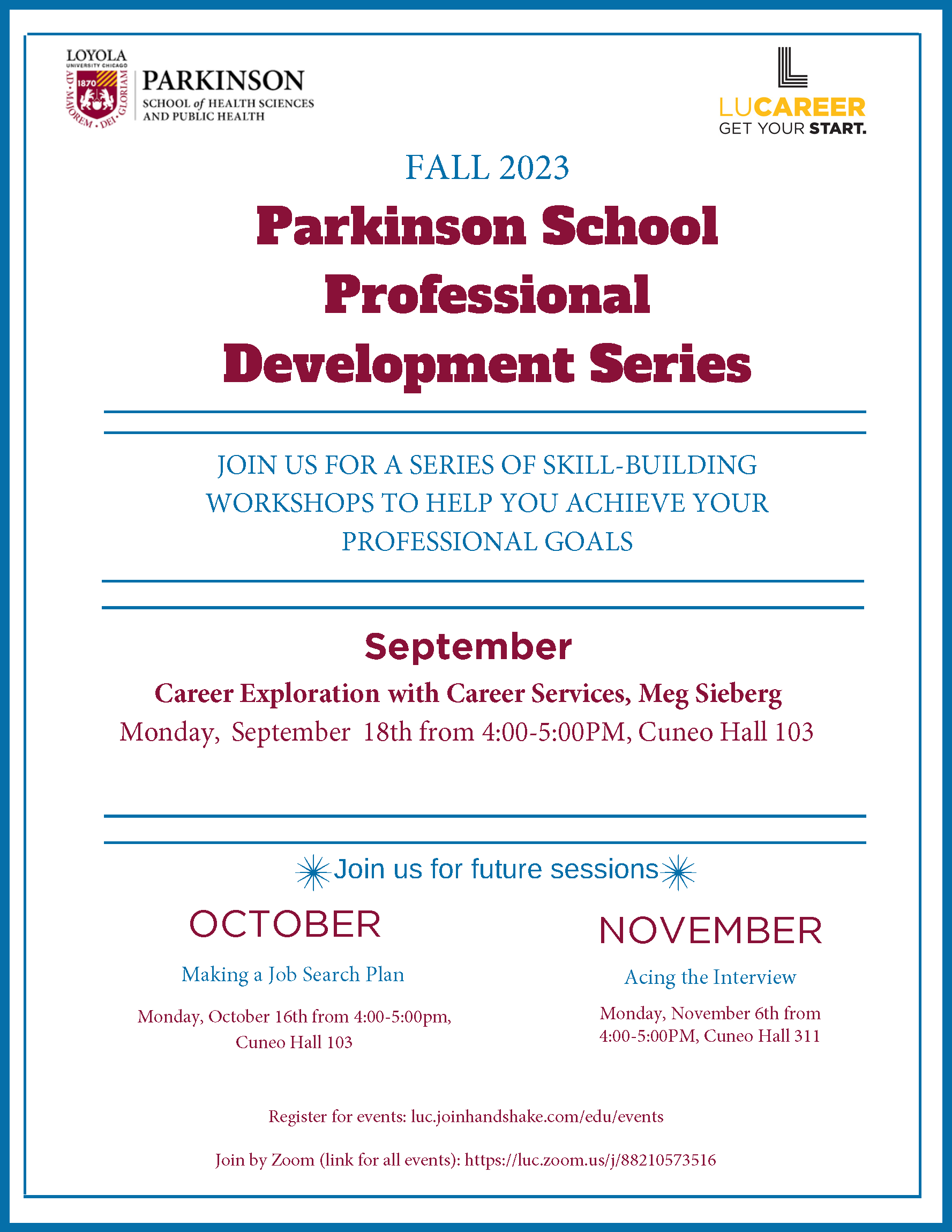 Parkinson Professional Development Series Fall 2023